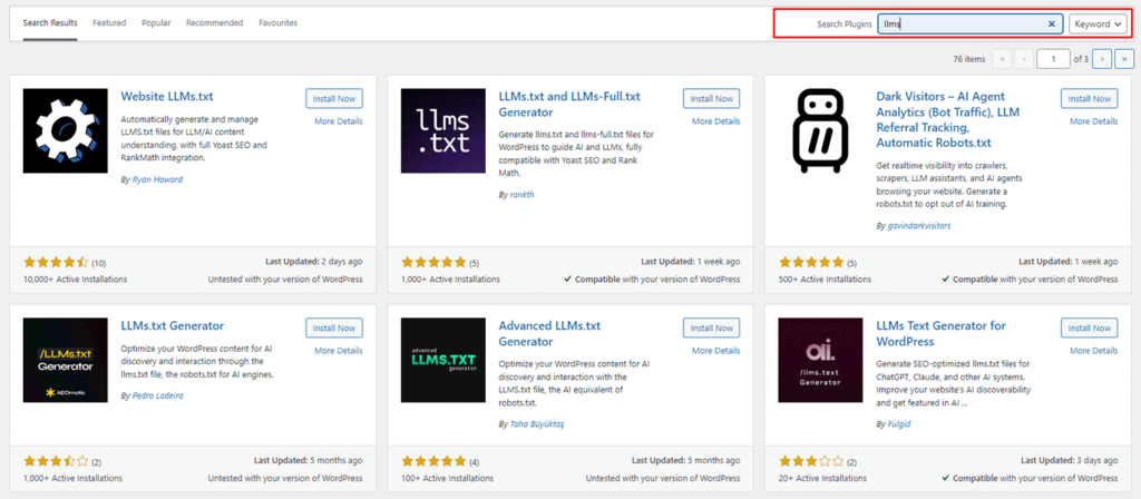 LLMs.txt plugin suggestions are based on users have installed