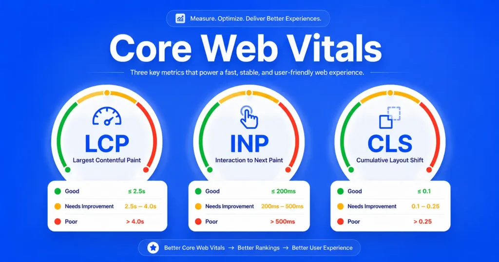 Three Core Web Vitals Metrics