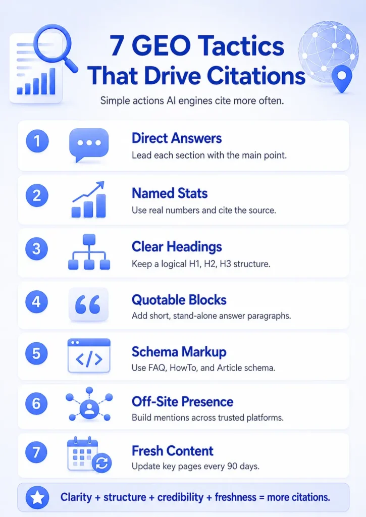 7 GEO Tactics That Actually Drive Citations