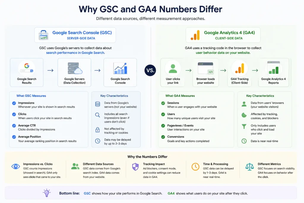 GSC vs GA4 