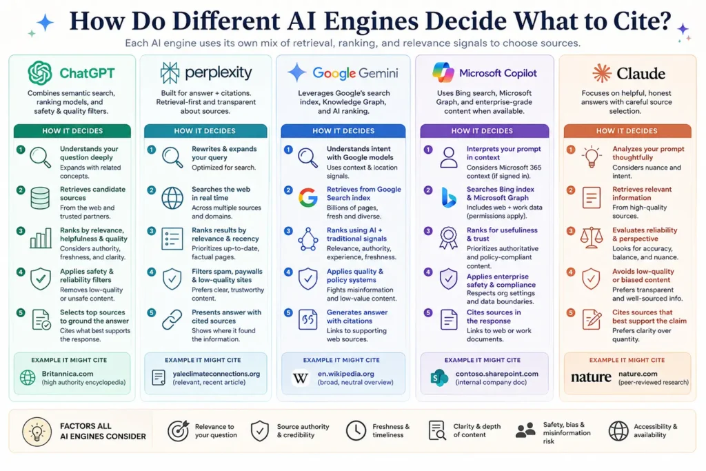 How Do Different AI Engines Decide What to Cite?