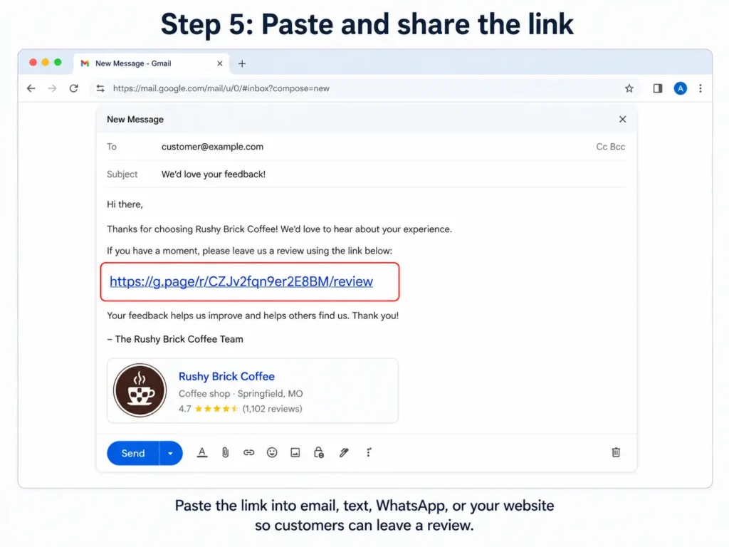 Google Review request email