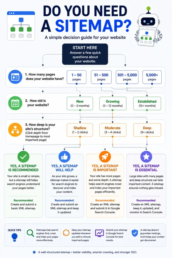 Sitemap decision flow diagram